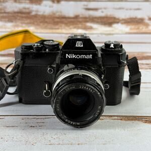 Nikon Nikomat EL 35mm SLR Film Camera w/ Nikkor 50mm F/2 Lens Black